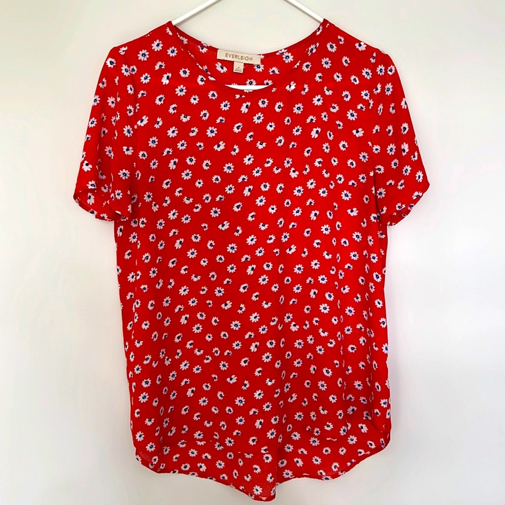 Orange Floral Blouse